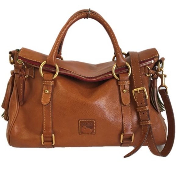 Dooney & Bourke Handbags - DOONEY FLORENTINE SATCHEL NATURAL BROWN LEATHER